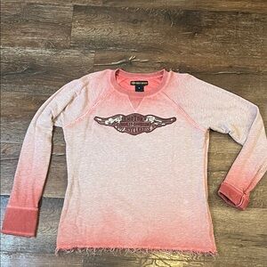 Harley-Davidson Pink Ombre Long Sleeve Shirt XL EUC